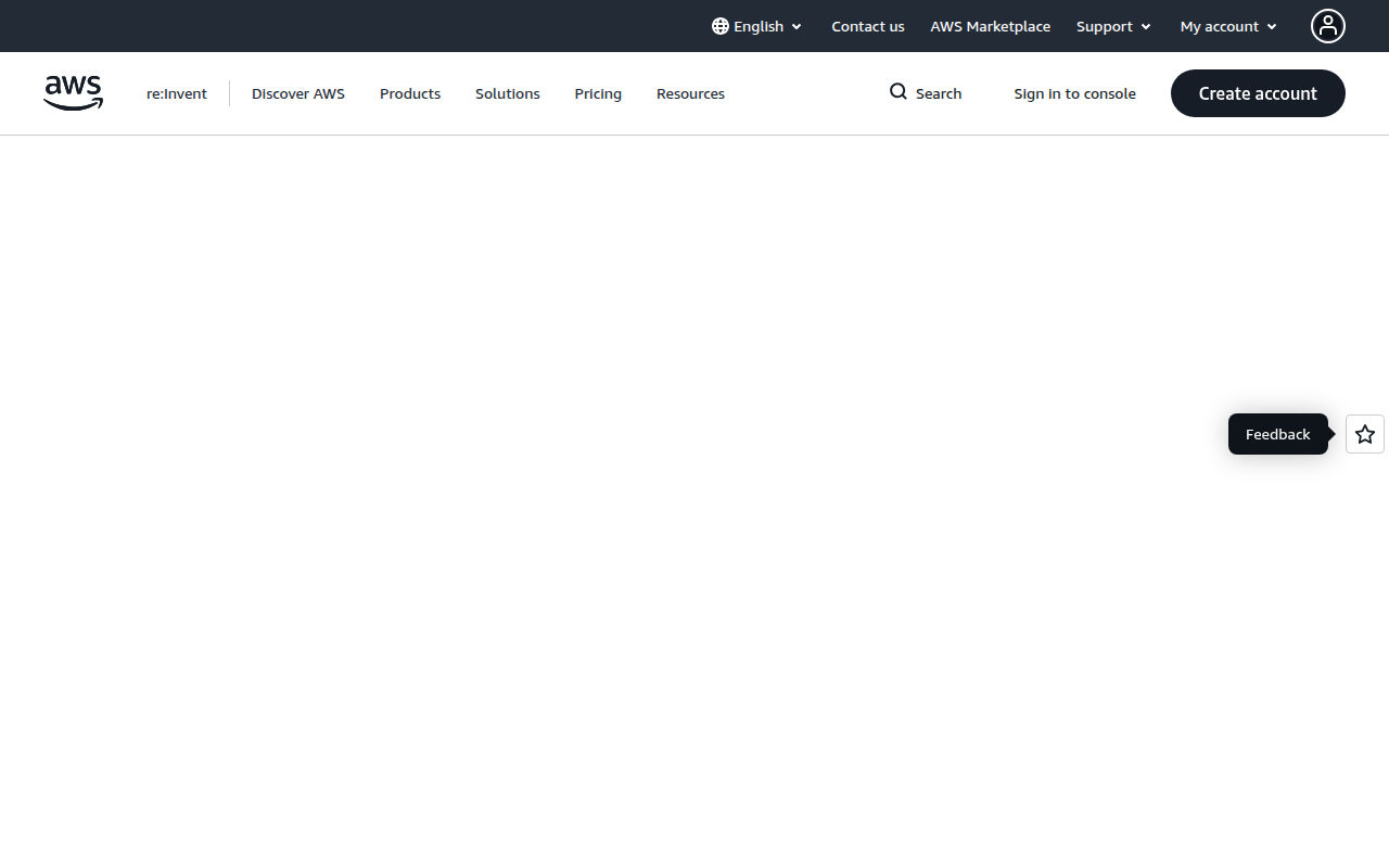Screenshot van aws.amazon.com