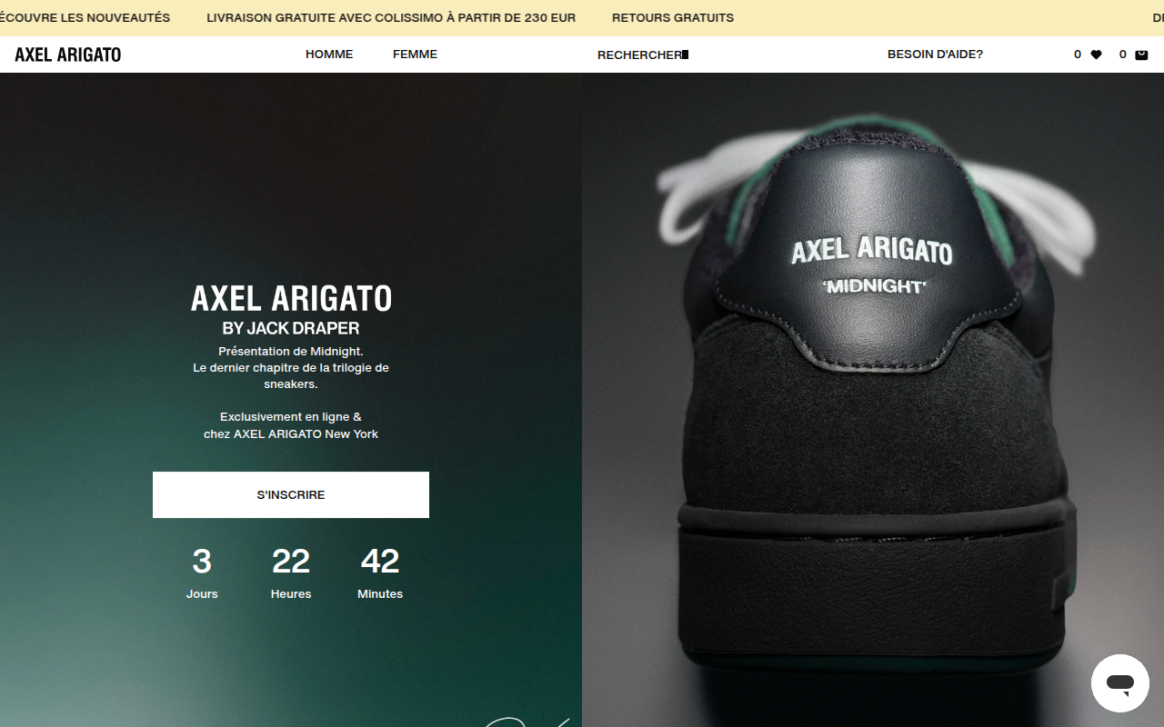 Screenshot van axelarigato.com