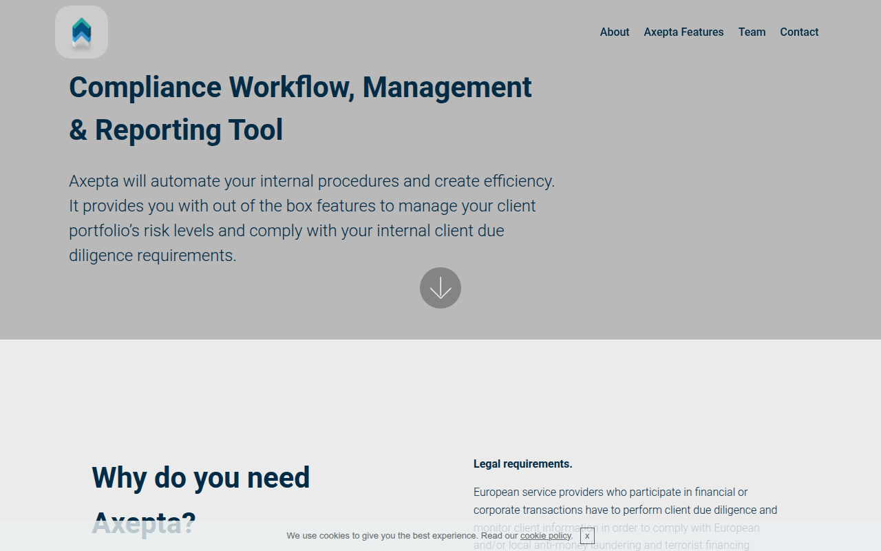 Screenshot van axepta-software.com