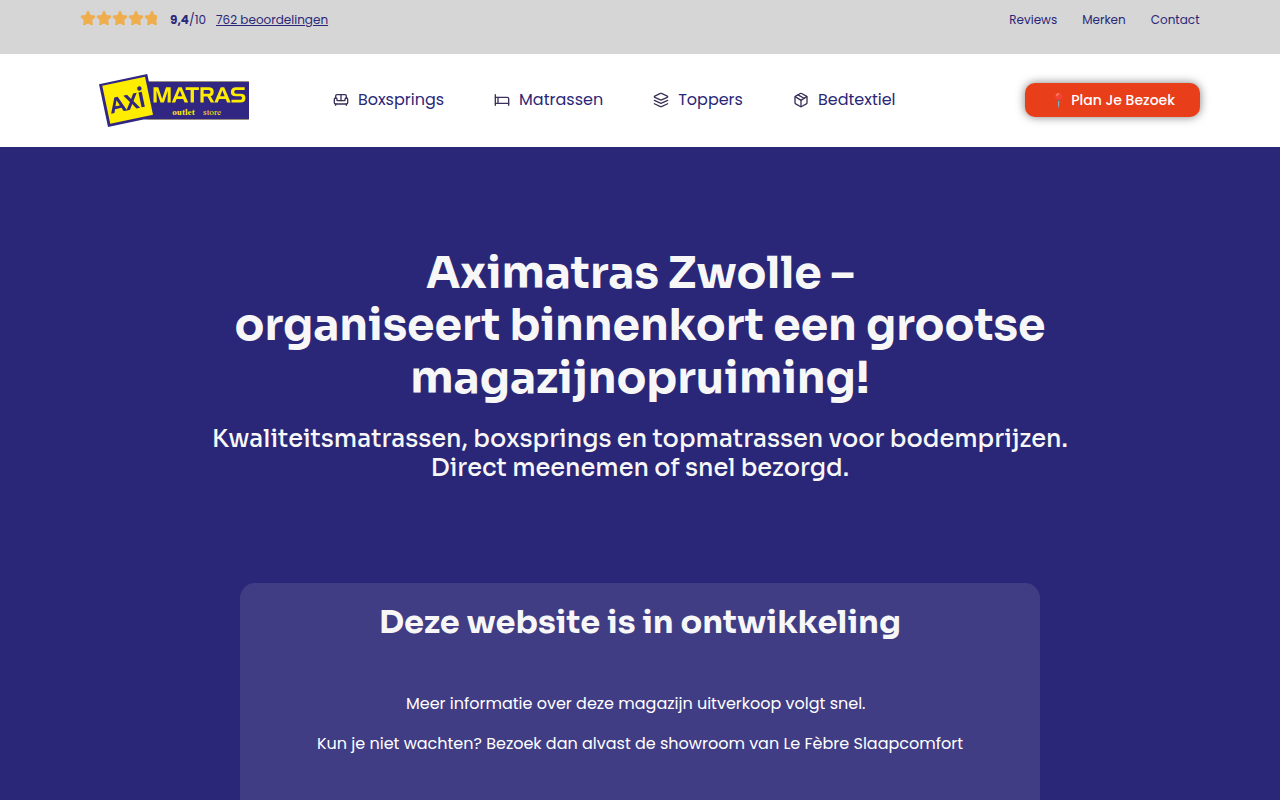 Screenshot van aximatras.nl