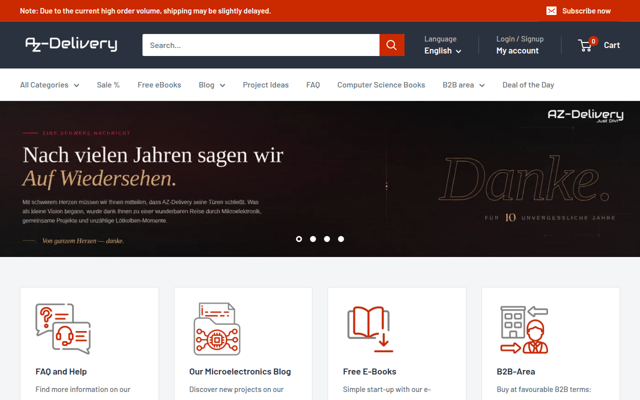 Screenshot van az-delivery.uk