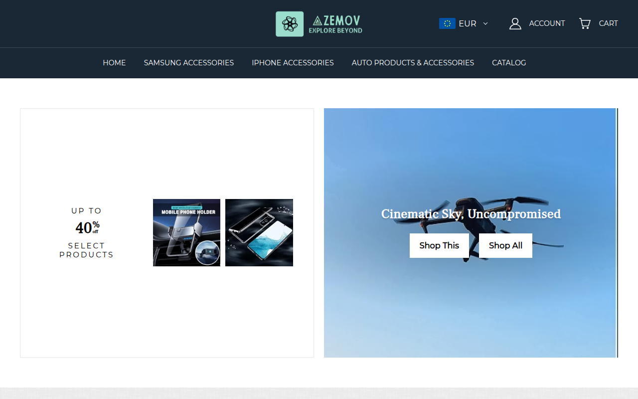 Screenshot van azemov.com