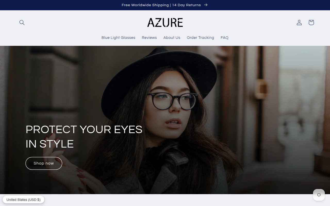 Screenshot van azurewears.com