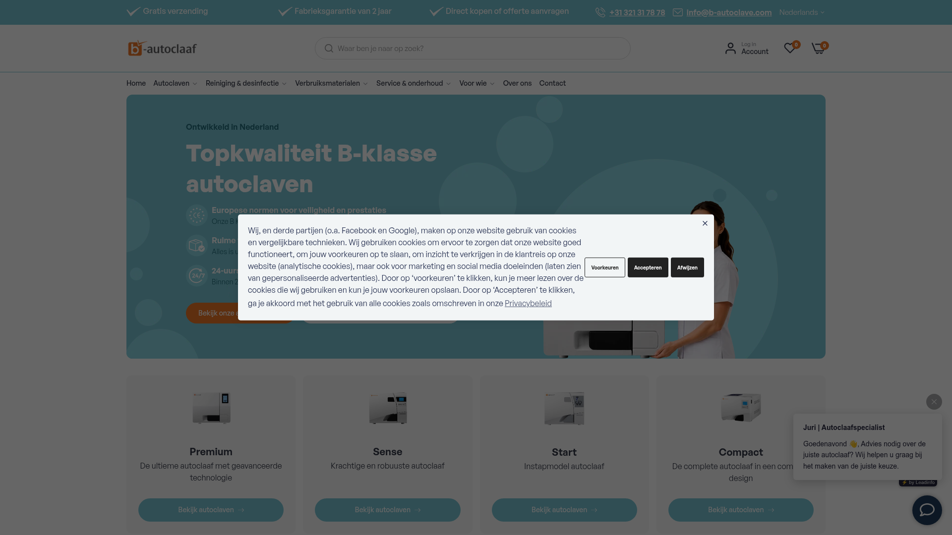 Screenshot van b-autoclaaf.nl