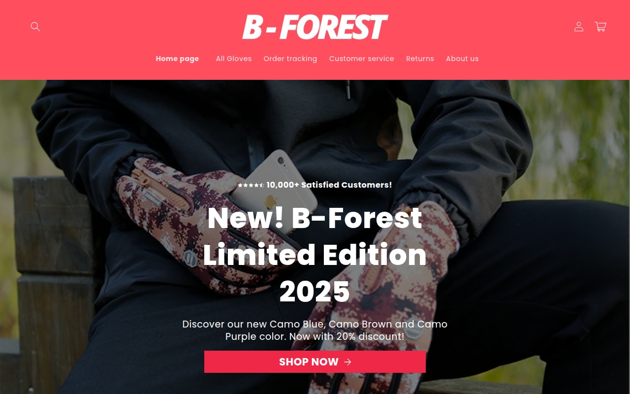Screenshot van b-forestgloves.com