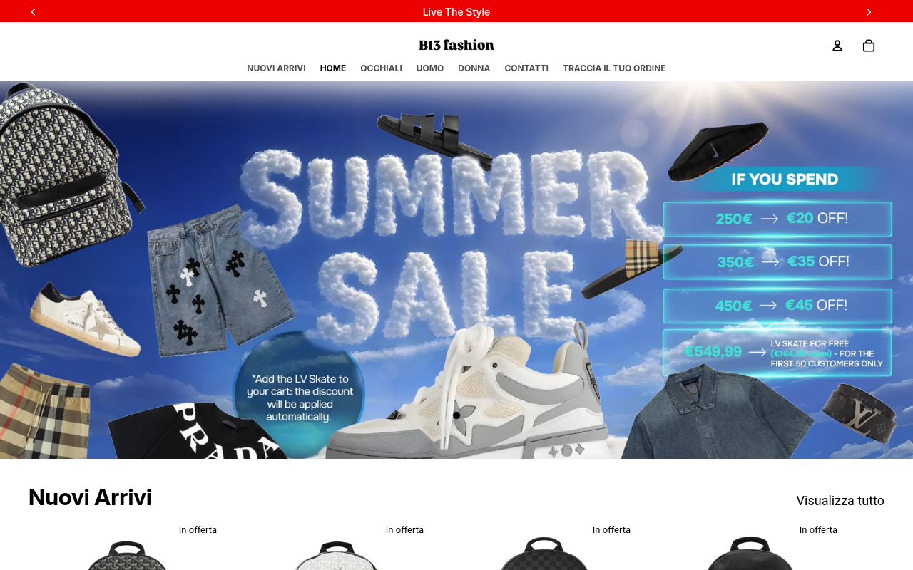 Screenshot van b13fshion.store