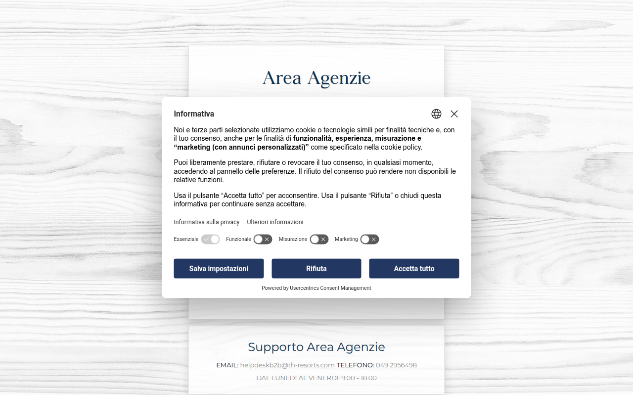 Screenshot van b2b.th-resorts.com