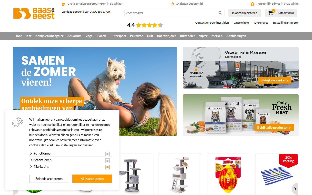 Screenshot van baasenbeest.nl