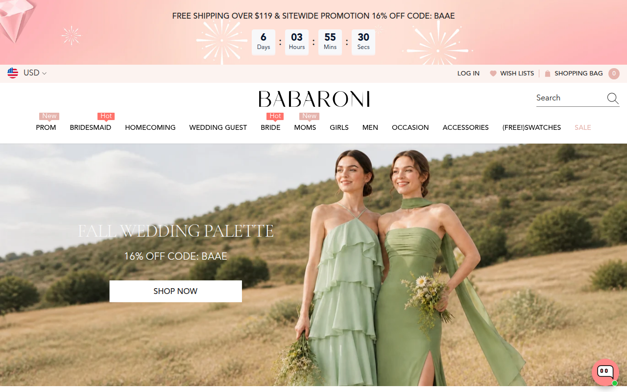 Screenshot van babaroni.com
