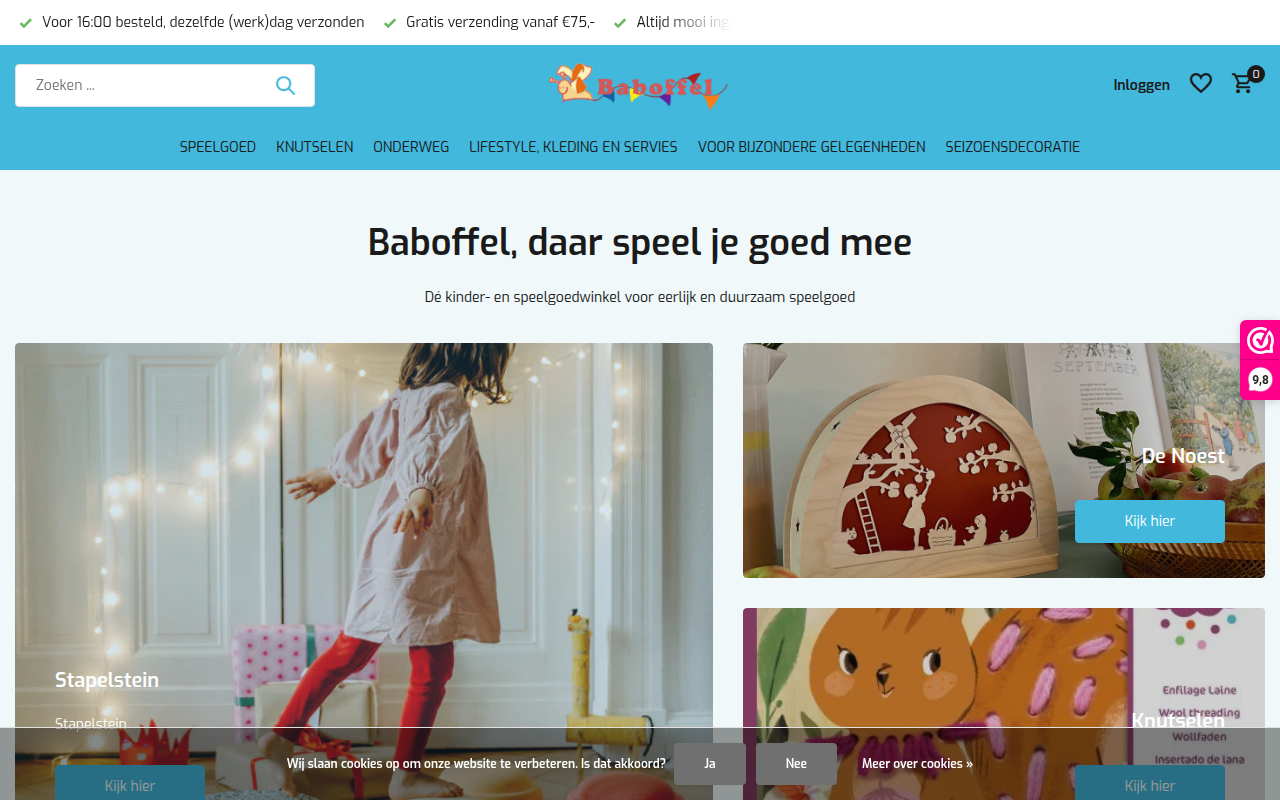 Screenshot van baboffel.nl