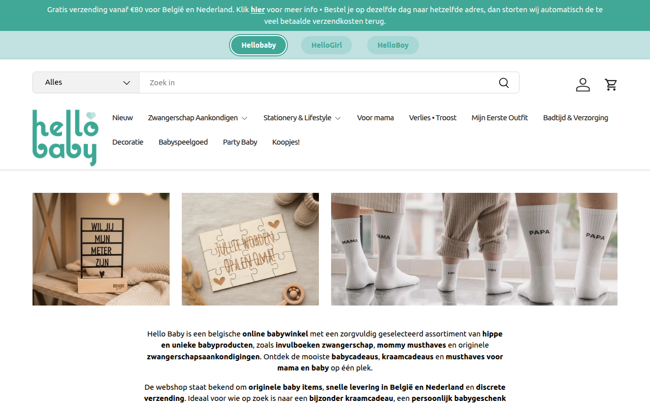 Screenshot van baby.helloshops.be