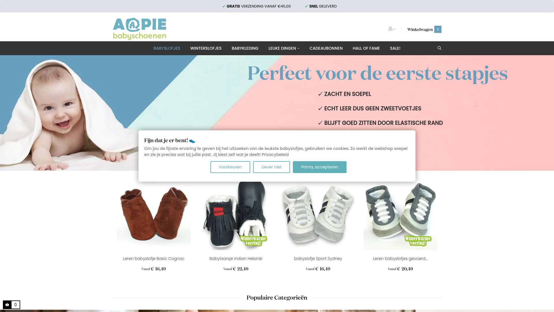 Screenshot van baby-schoenen.nl