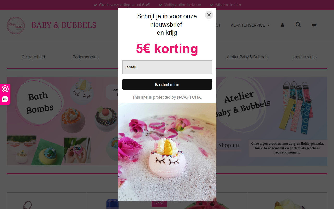 Screenshot van babyenbubbels.be