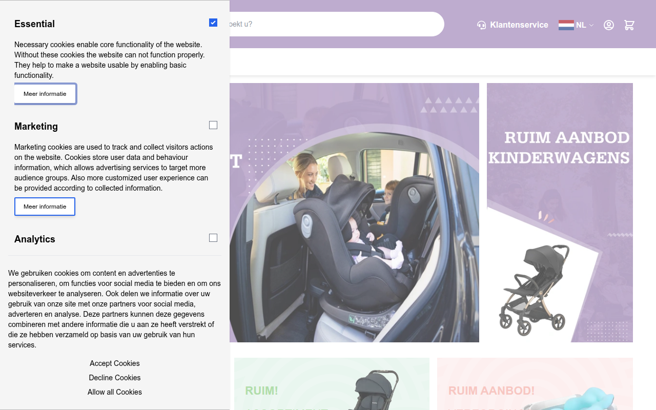 Screenshot van babyhuys.com