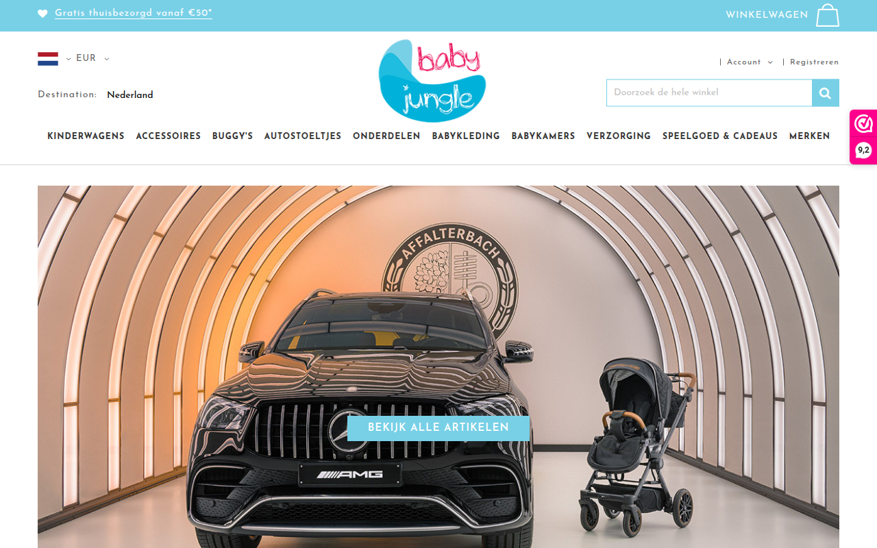 Screenshot van babyjungle.nl