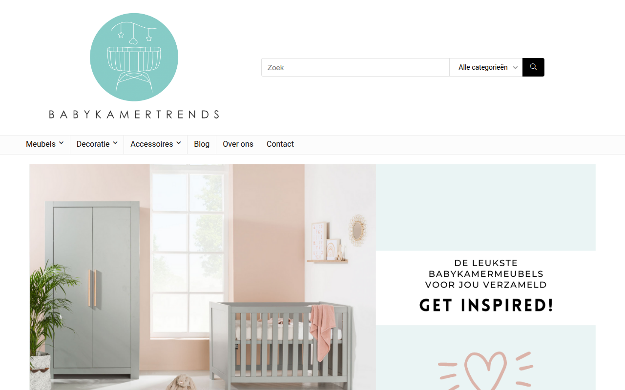 Screenshot van babykamertrends.nl
