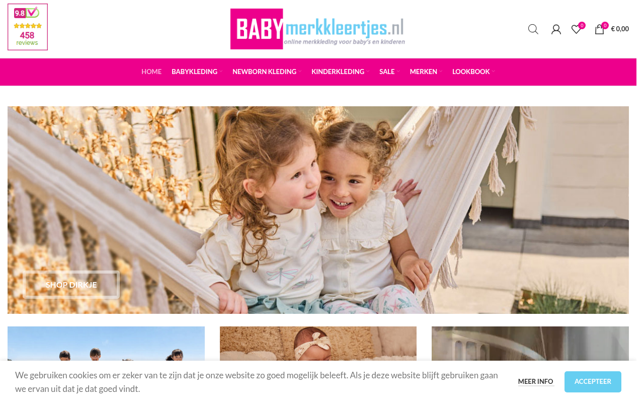 Screenshot van babymerkkleertjes.nl