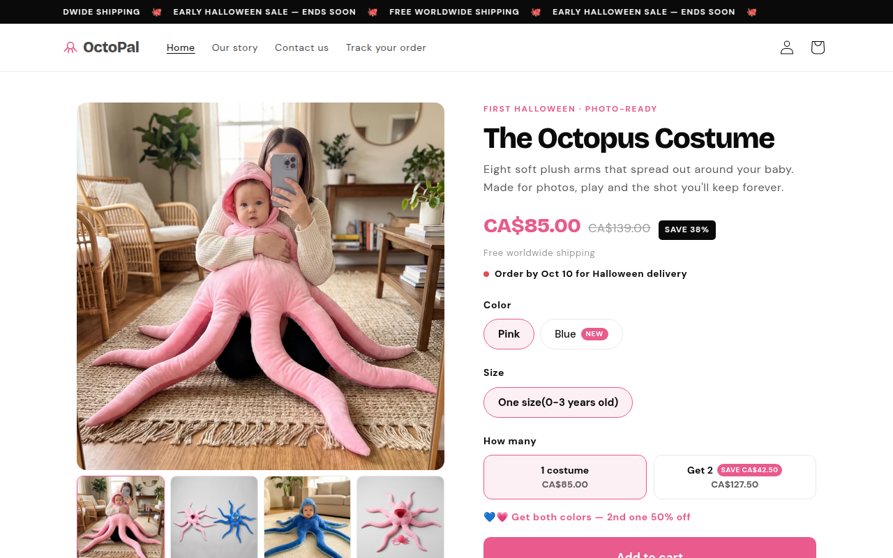 Screenshot van babyoctopal.shop
