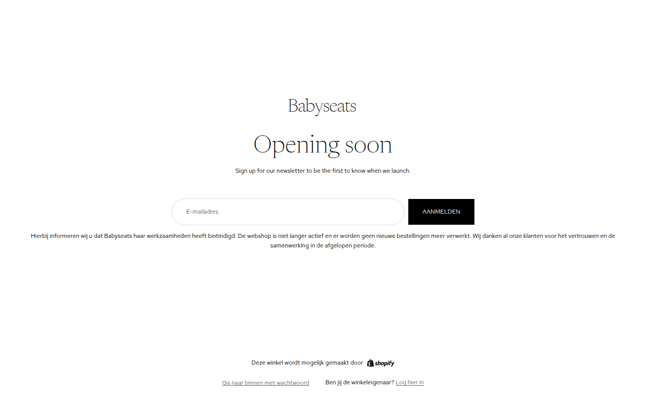 Screenshot van babyseats.nl