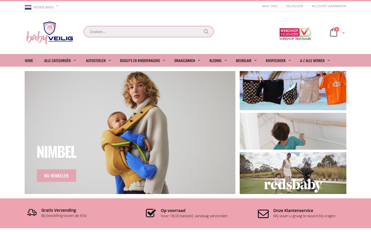 Screenshot van babyveilig.nl