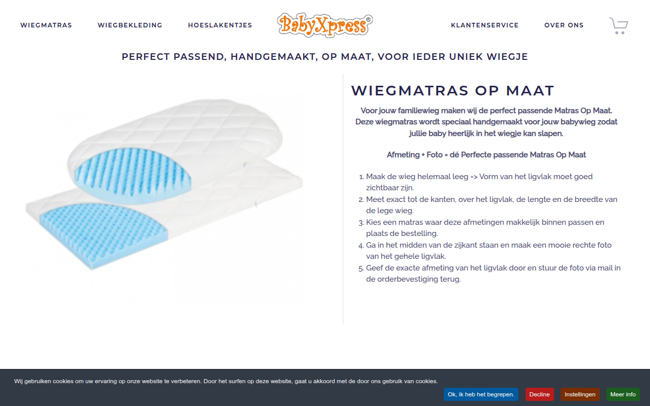 Screenshot van babyxpress.nl