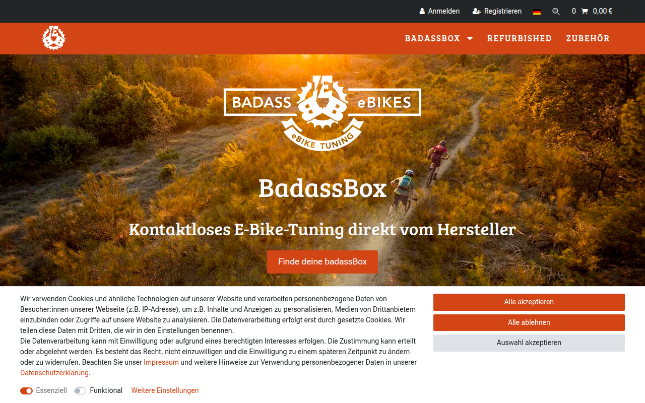 Screenshot van badassebikes.com