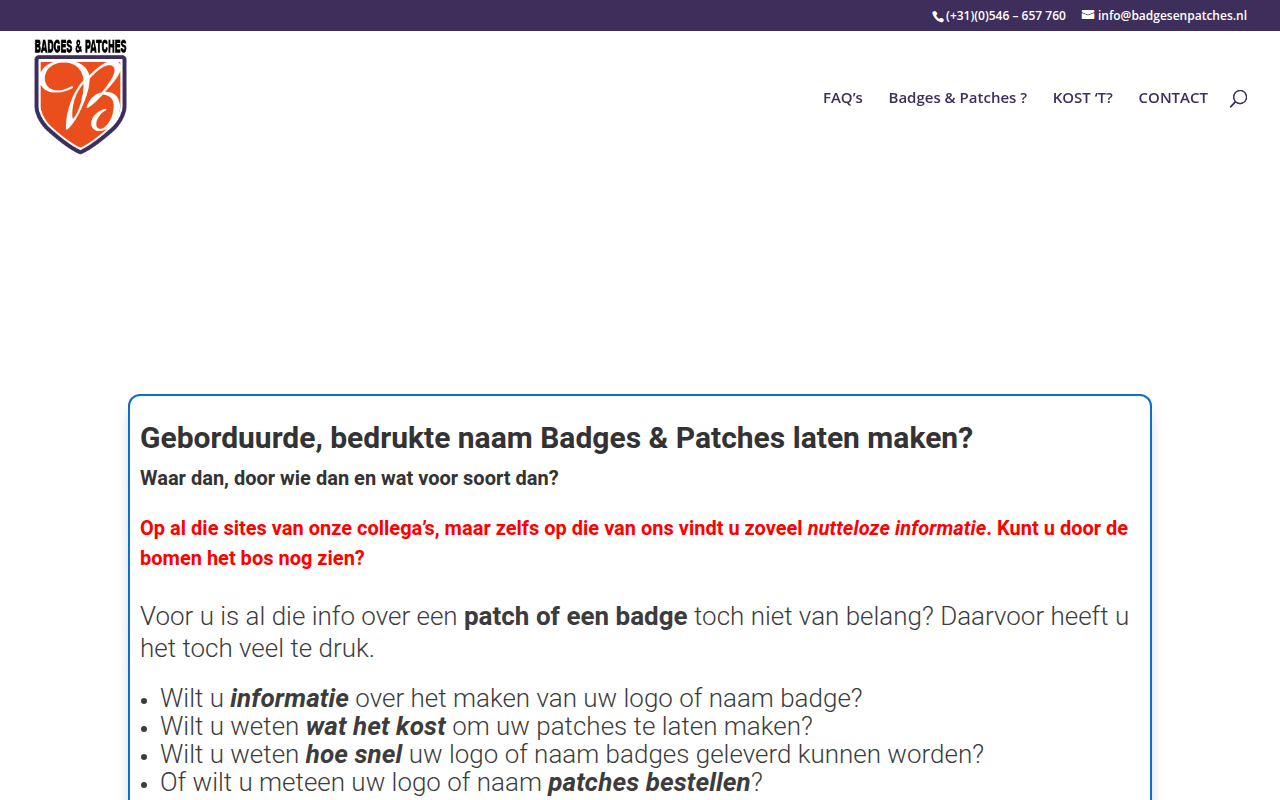 Screenshot van badgesenpatches.nl