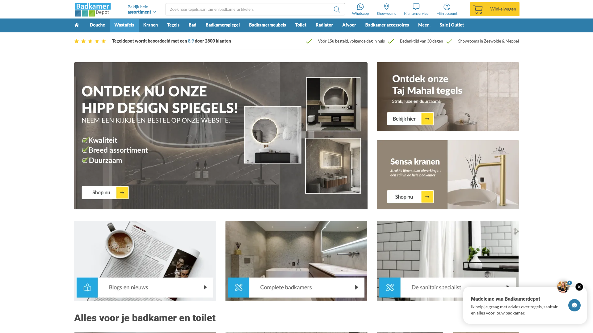 Screenshot van badkamerdepot.be