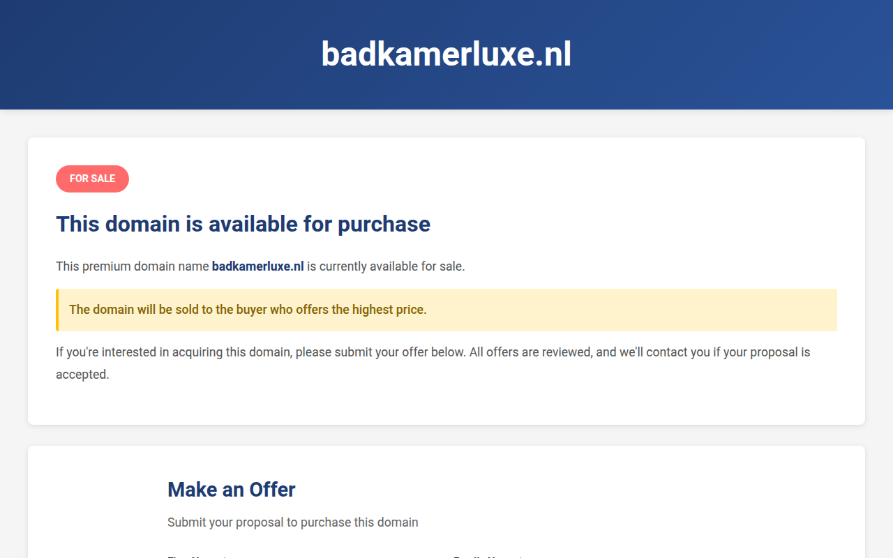 Screenshot van badkamerluxe.nl