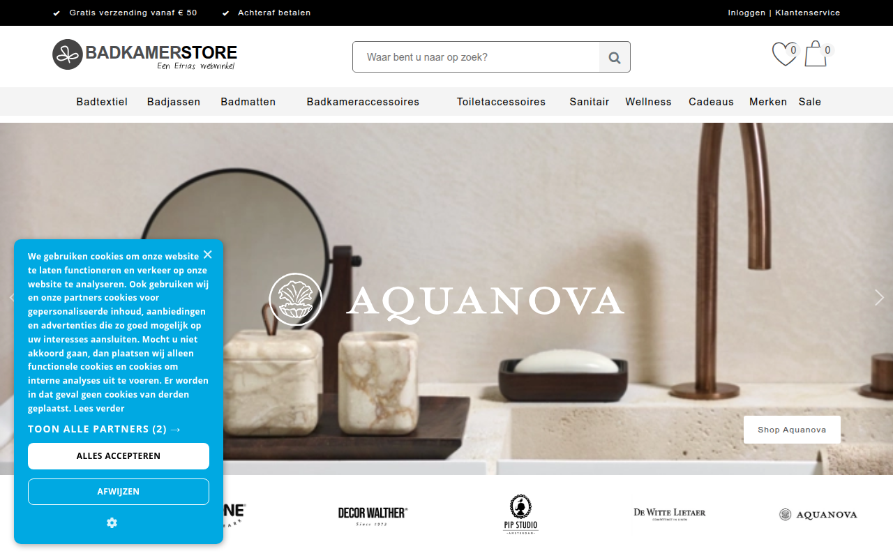 Screenshot van badkamerstore.nl