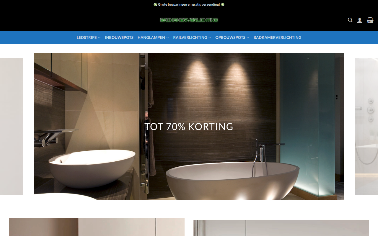 Screenshot van badkamerverlichtingnl.com