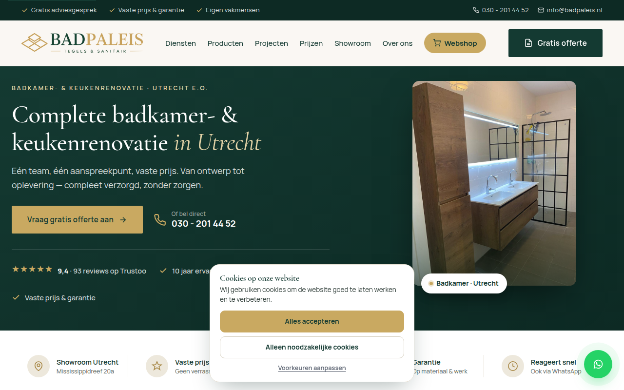 Screenshot van badpaleis.nl