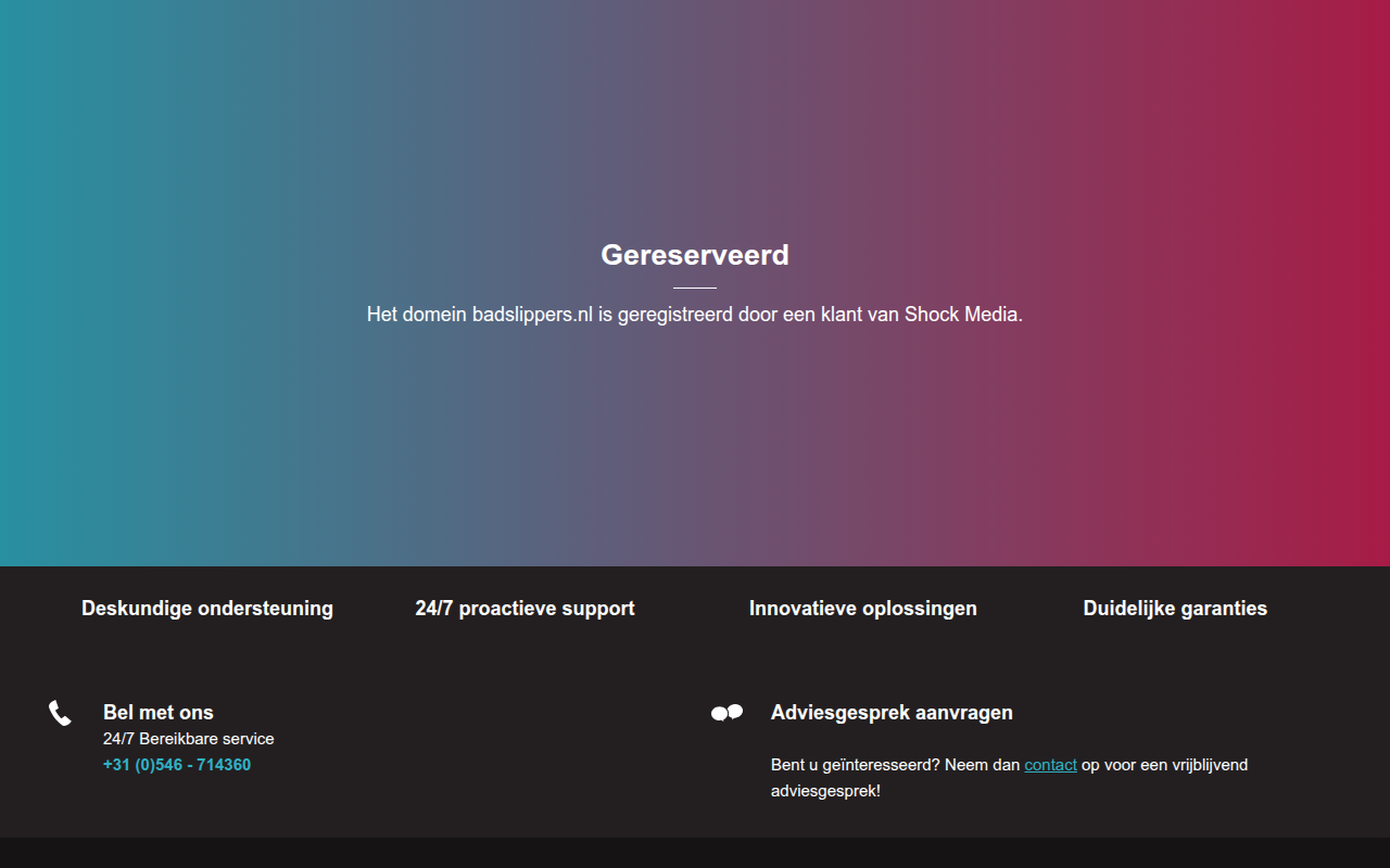 Screenshot van badslippers.nl