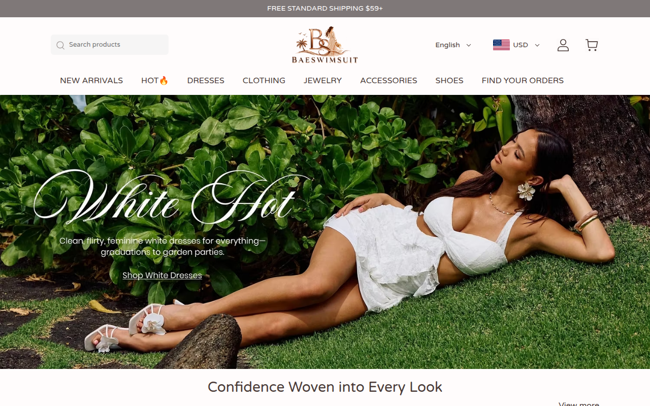 Screenshot van baeswimsuit.com