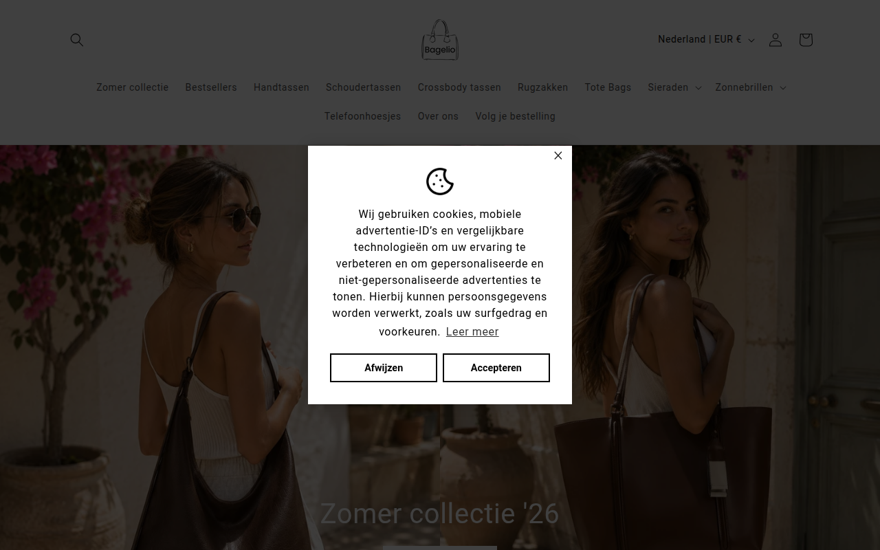 Screenshot van bagelio.nl