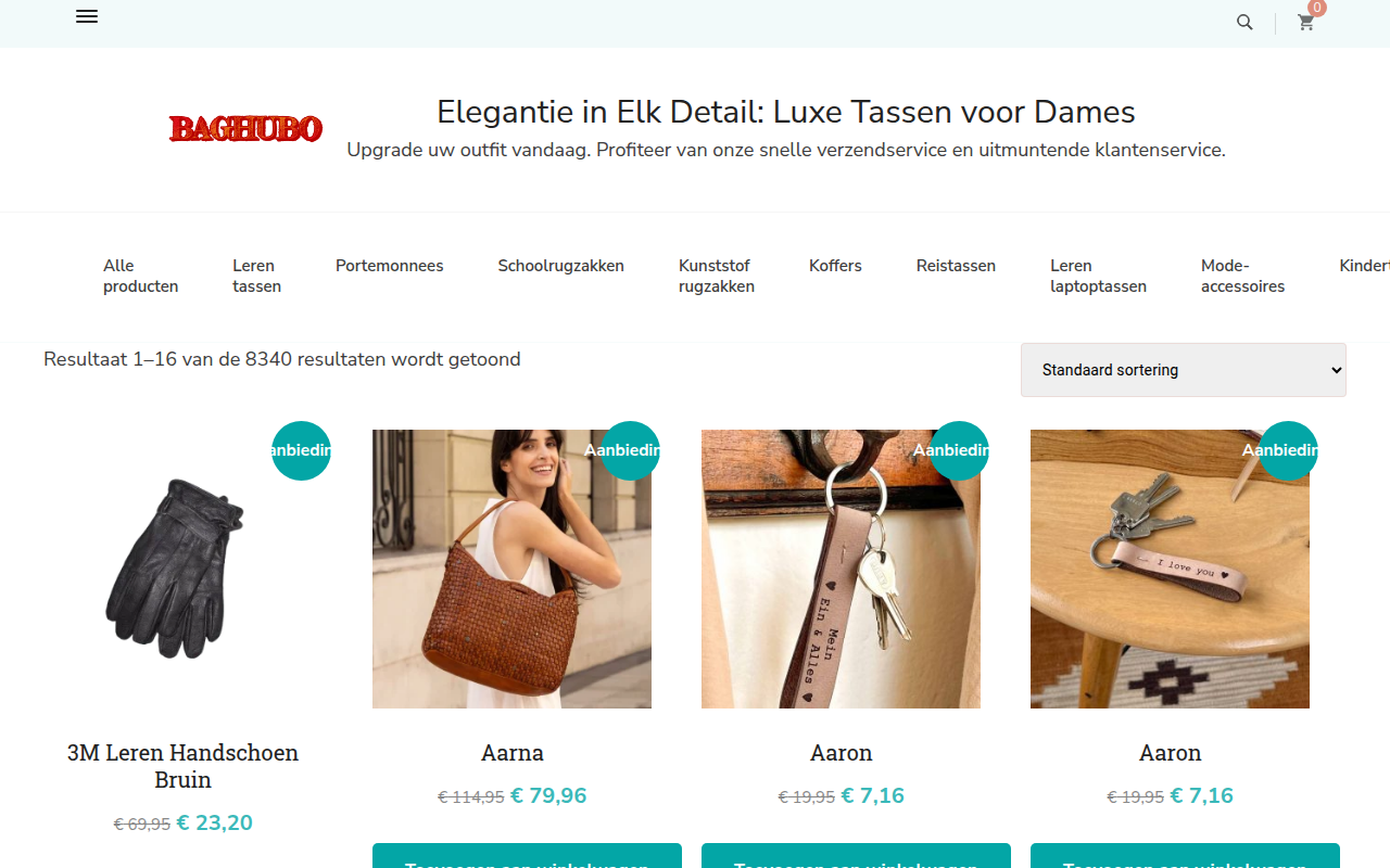 Screenshot van baghubo.com