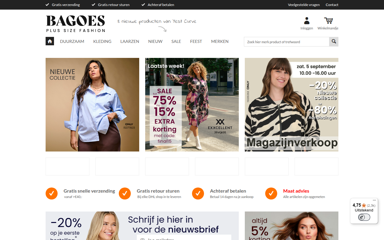 Screenshot van bagoes.nl