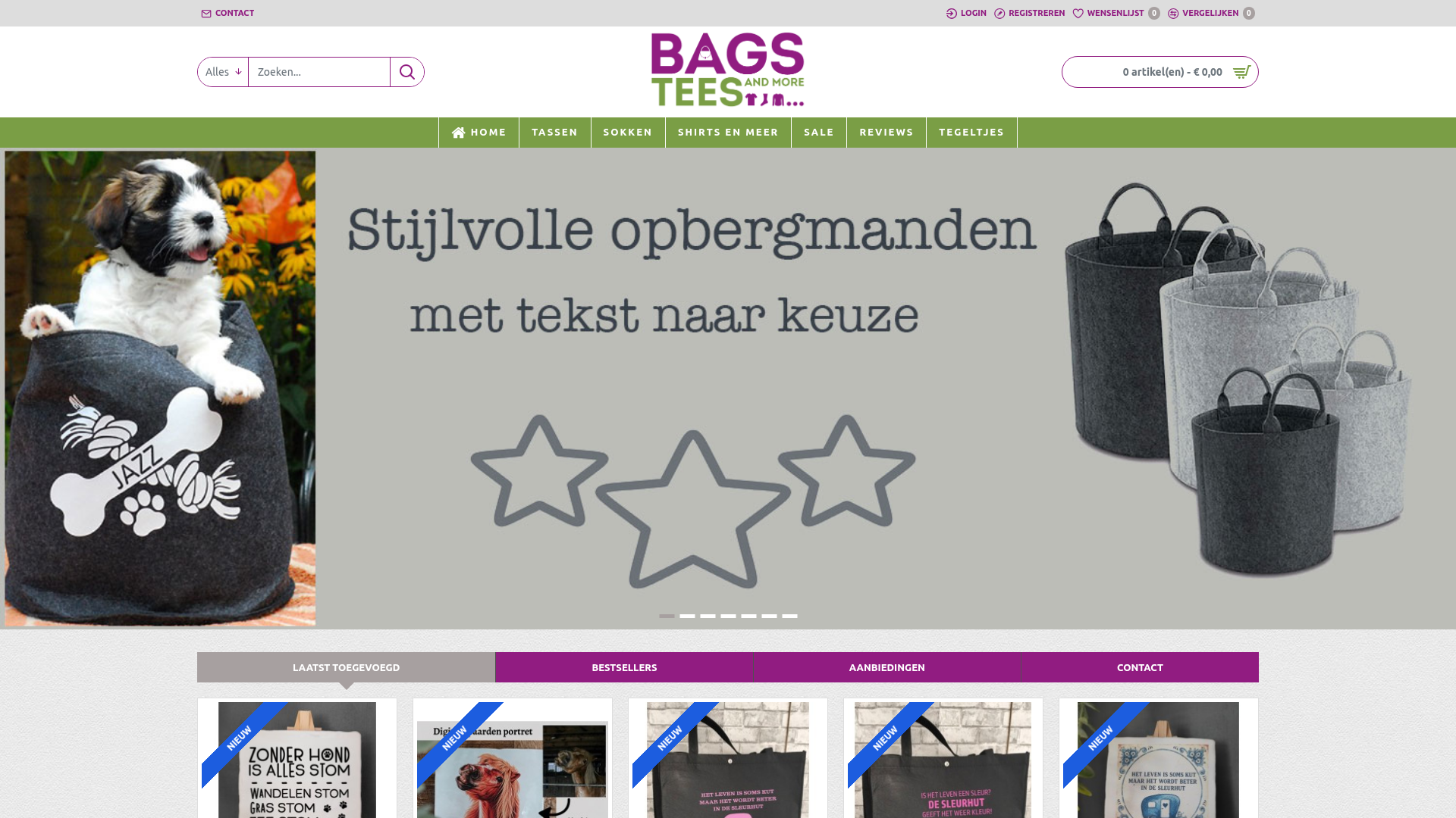 Screenshot van bagsteesandmore.nl