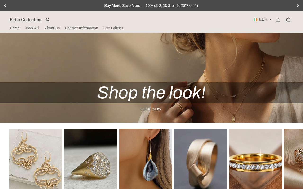 Screenshot van bailecollection.com