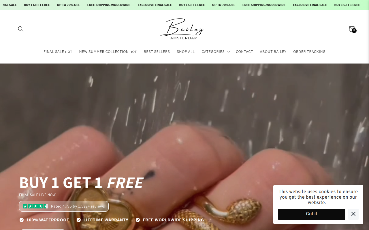 Screenshot van bailey-amsterdam.com
