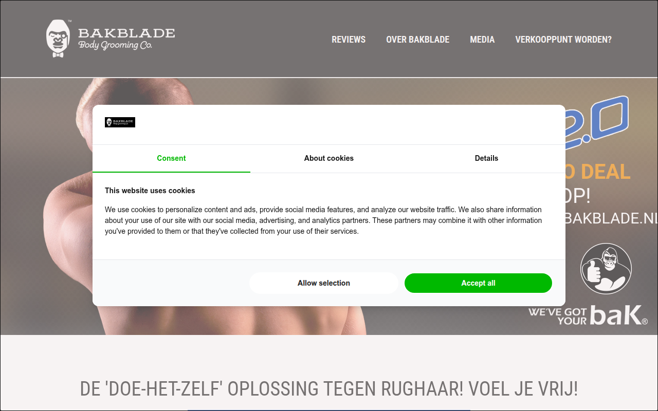 Screenshot van bakblade.nl