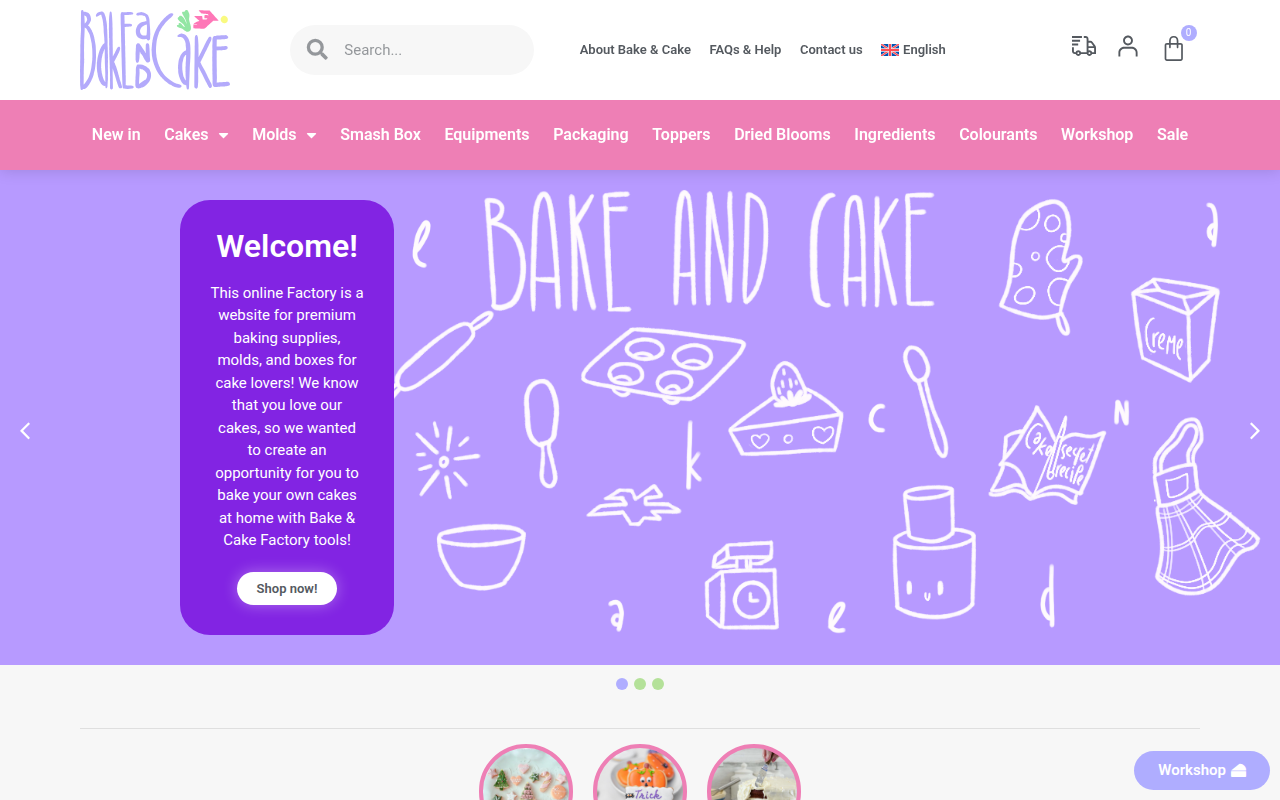 Screenshot van bakeandcakebrussels.com