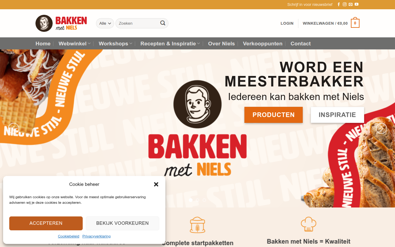 Screenshot van bakkenmetniels.nl