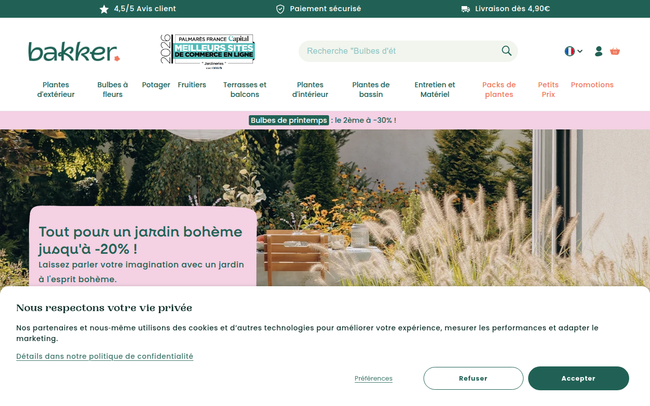 Screenshot van bakker.com