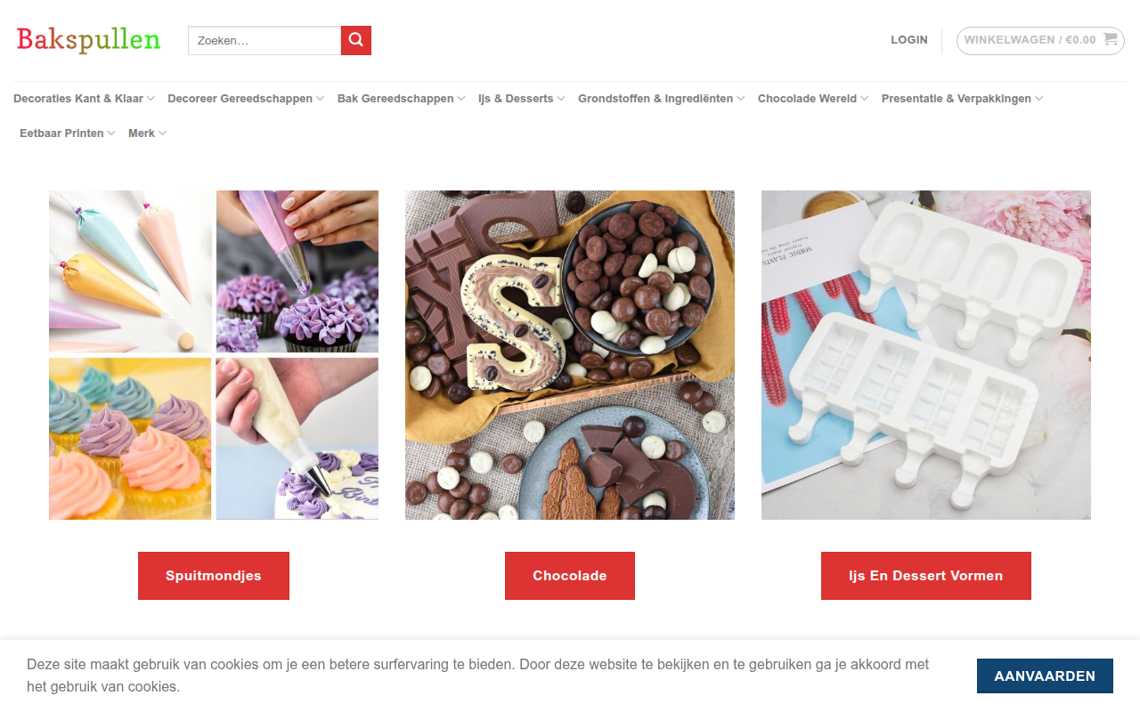 Screenshot van bakspullenshop.com