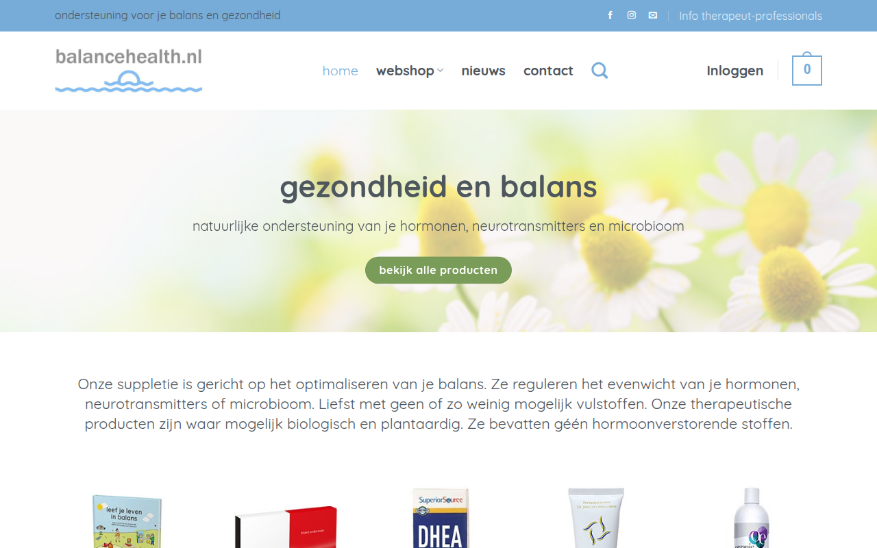 Screenshot van balancehealth.nl