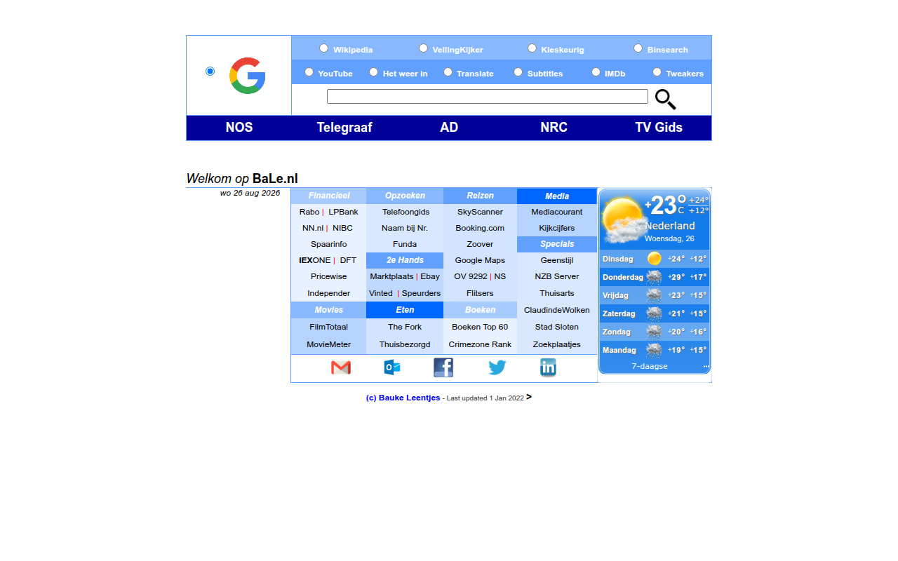 Screenshot van bale.nl