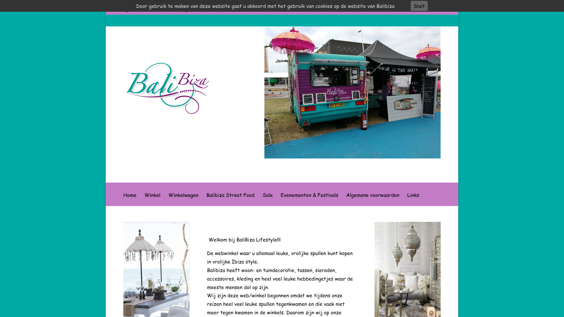 Screenshot van balibiza.nl