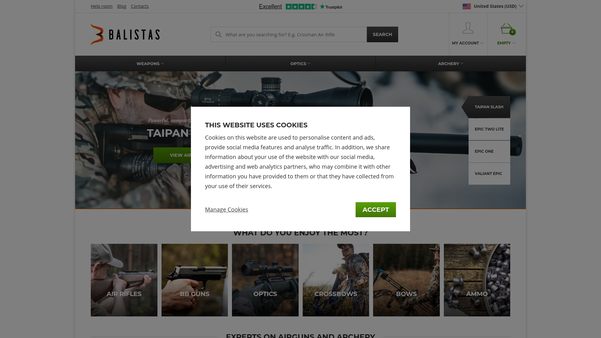 Screenshot van balistas.com