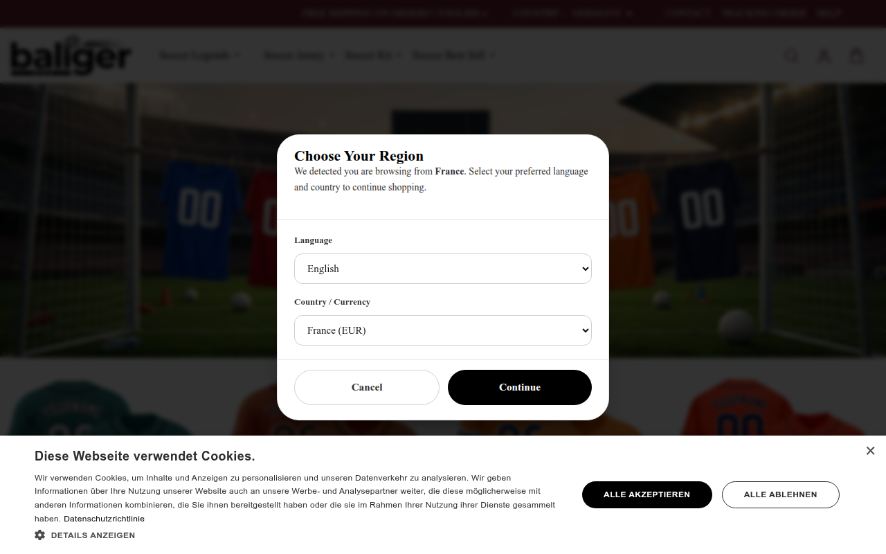 Screenshot van ballger.com